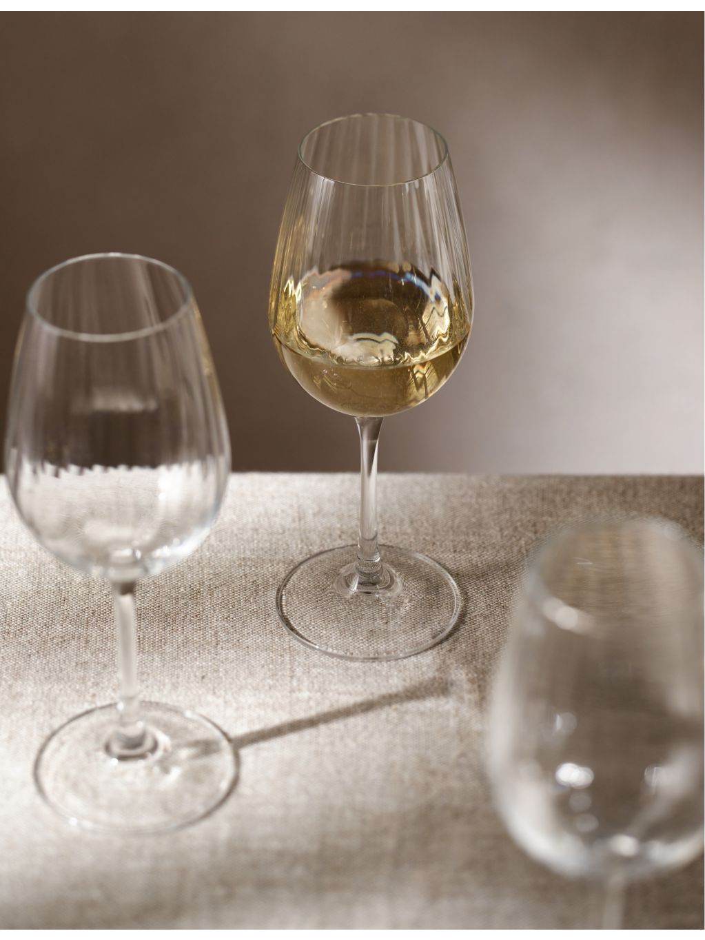 The White Company Sky Optic wine glasses, four, imported from the UK