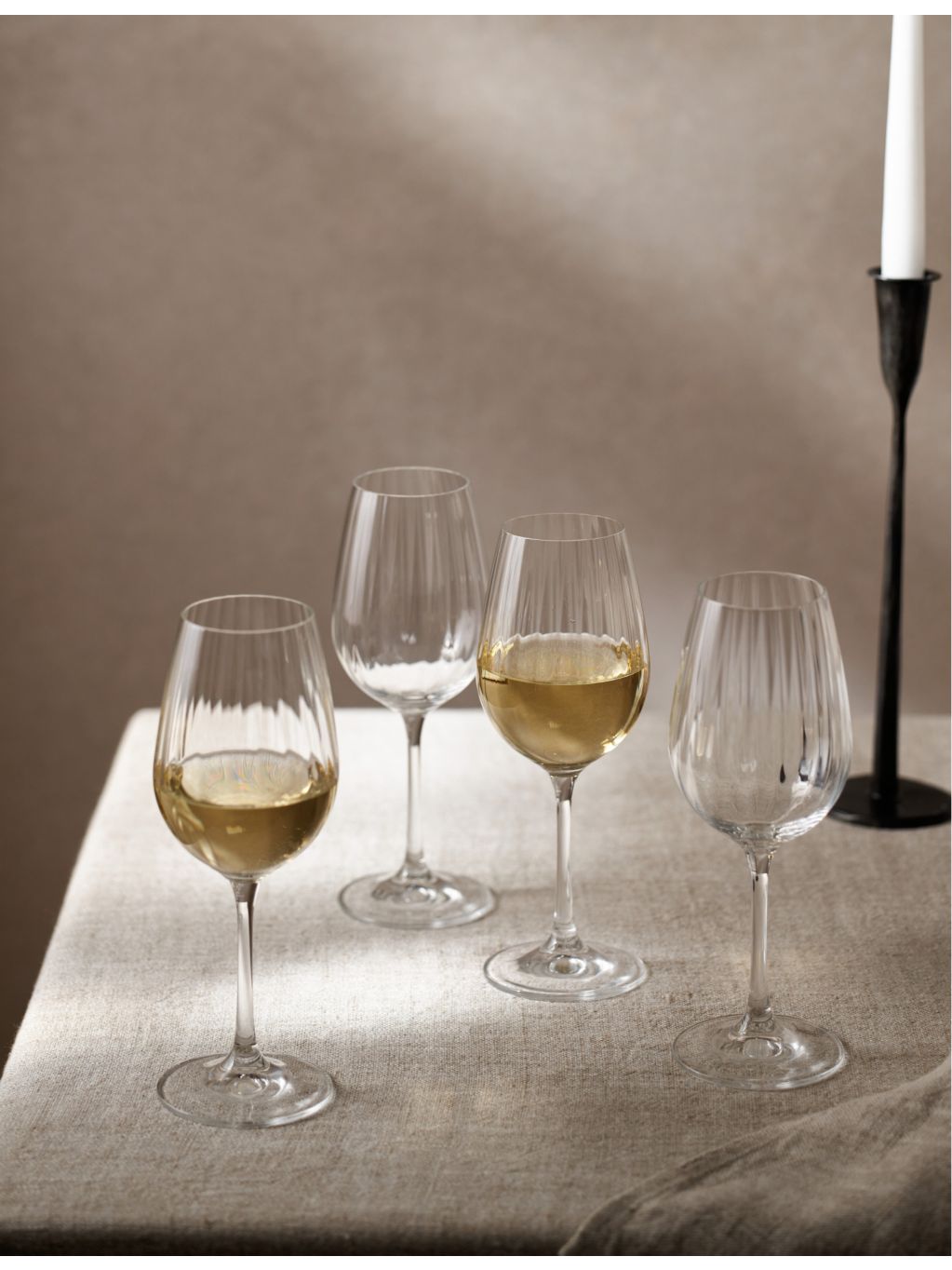 The White Company Sky Optic wine glasses, four, imported from the UK