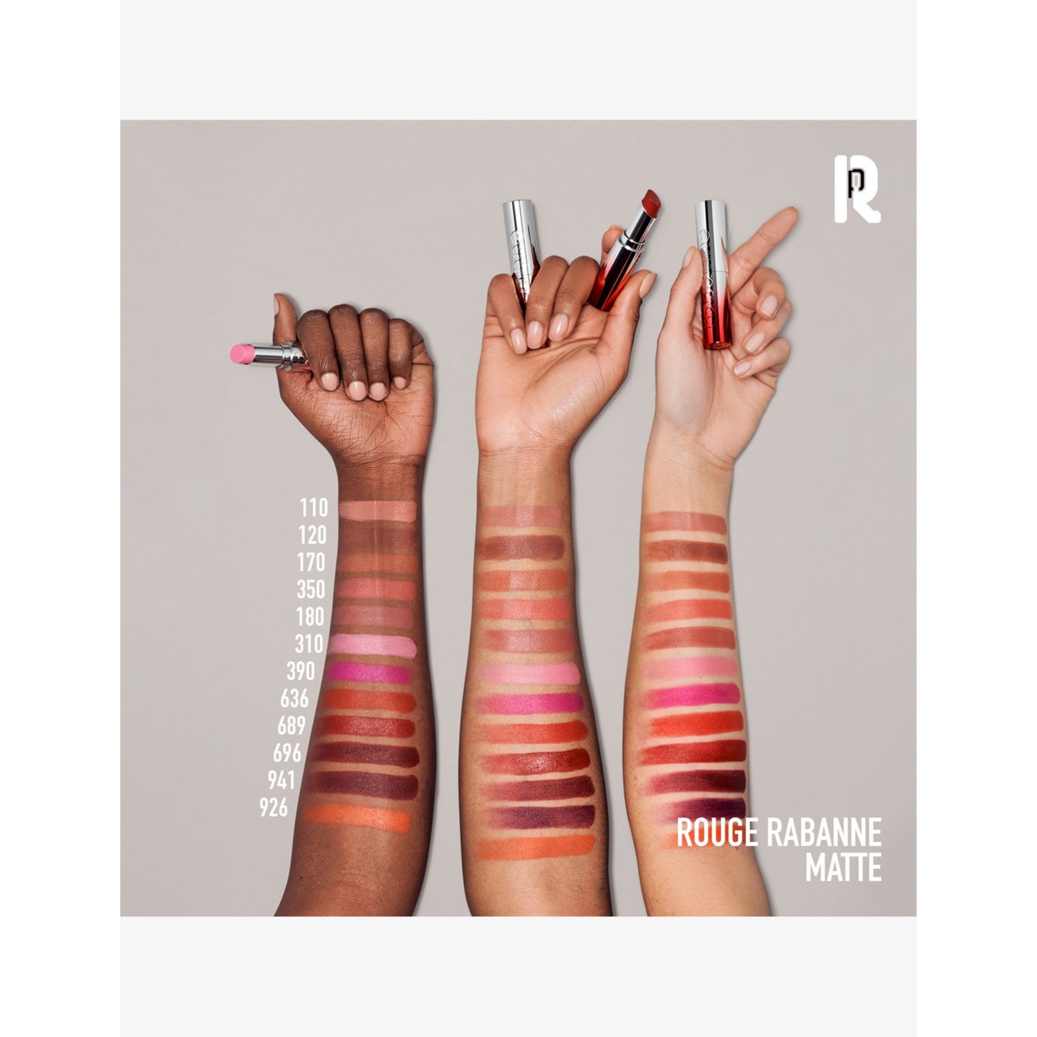 Rabanne Famous Lipcolour matte hydrating lipstick 3g, imported from the UK