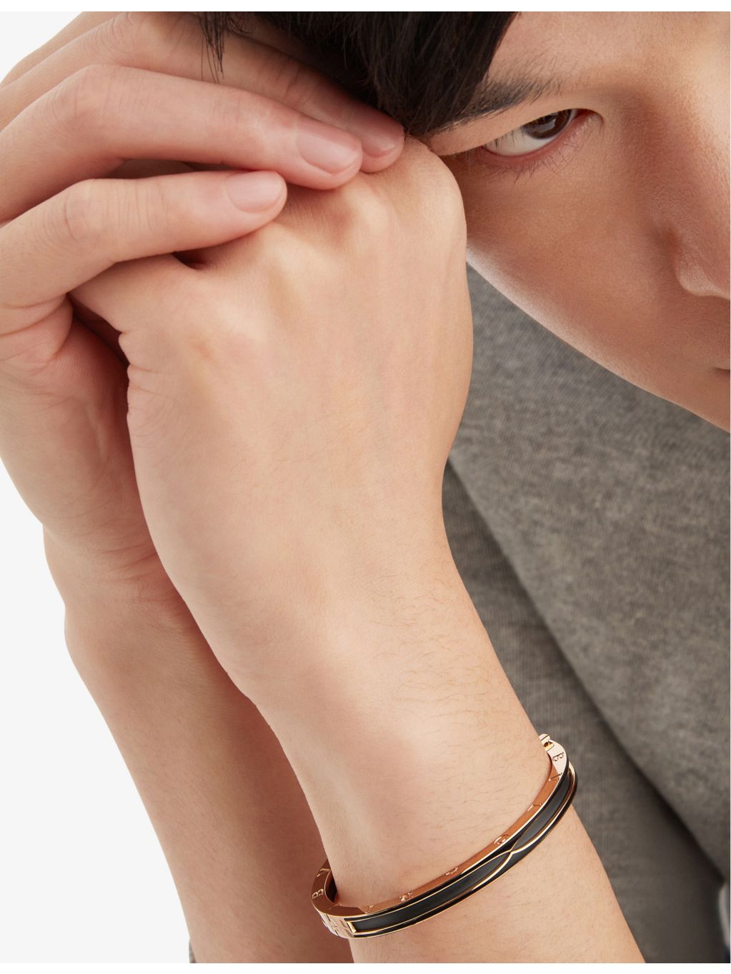Bvlgari 18ct rose-gold bangle 19cm - British product