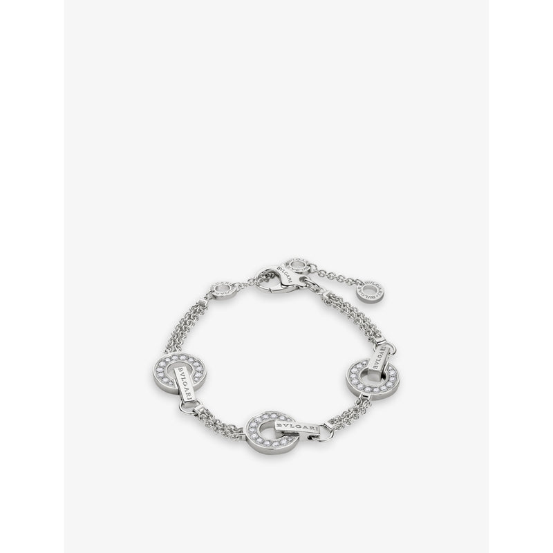 BVLGARI BVLGARI 18ct white-gold and 0.53ct brilliant-cut diamond bracelet - S/M