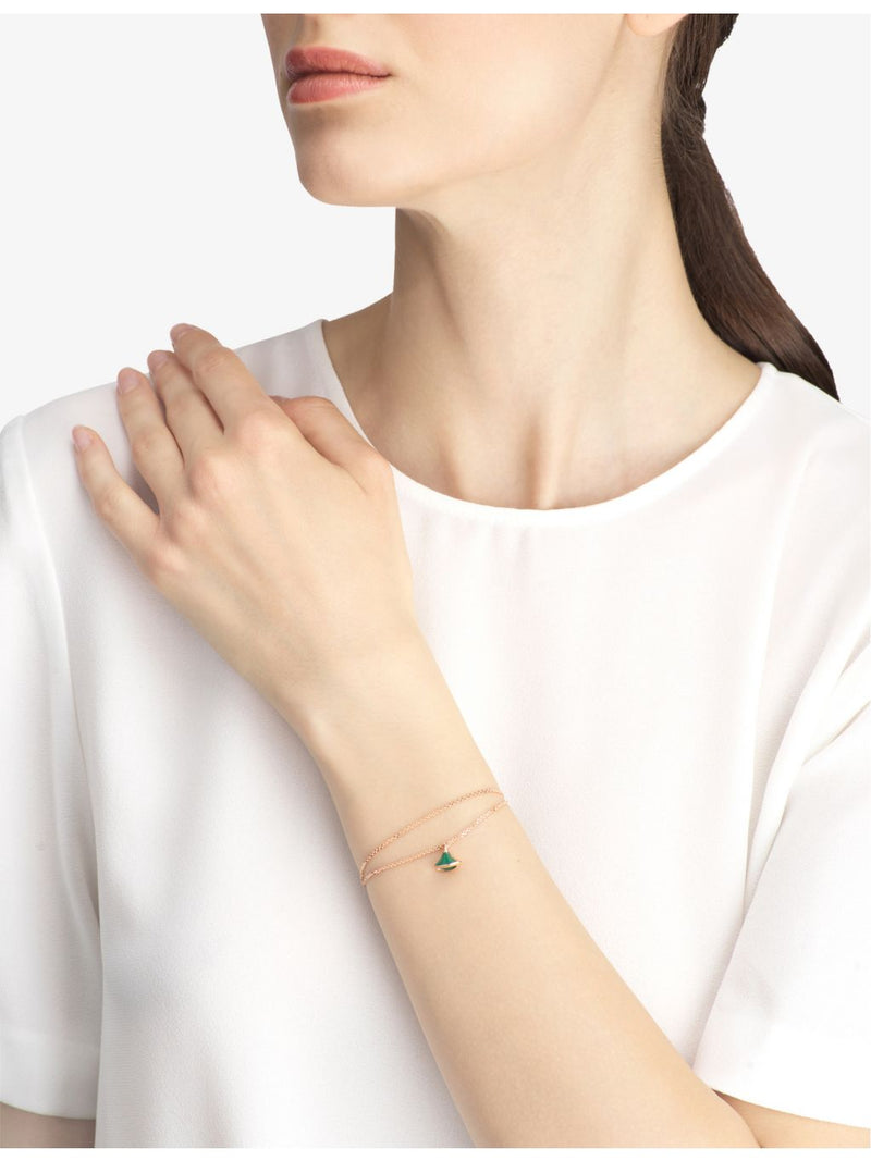 Bvlgari Divas' Dream 18ct rose gold malachite bracelet - British product