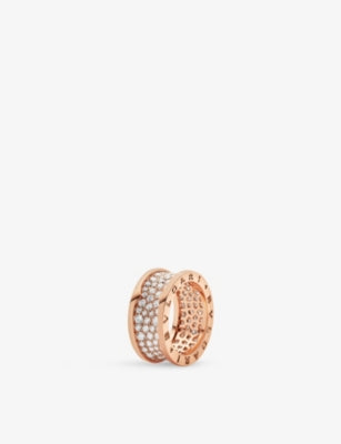 B.zero1 18ct rose-gold and 2.56ct brilliant-cut diamond ring - 55mm
