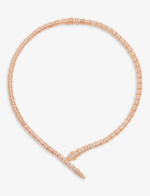 Bvlgari Serpenti Viper 18ct Rose-Gold and 5.26ct Diamond Necklace 36cm