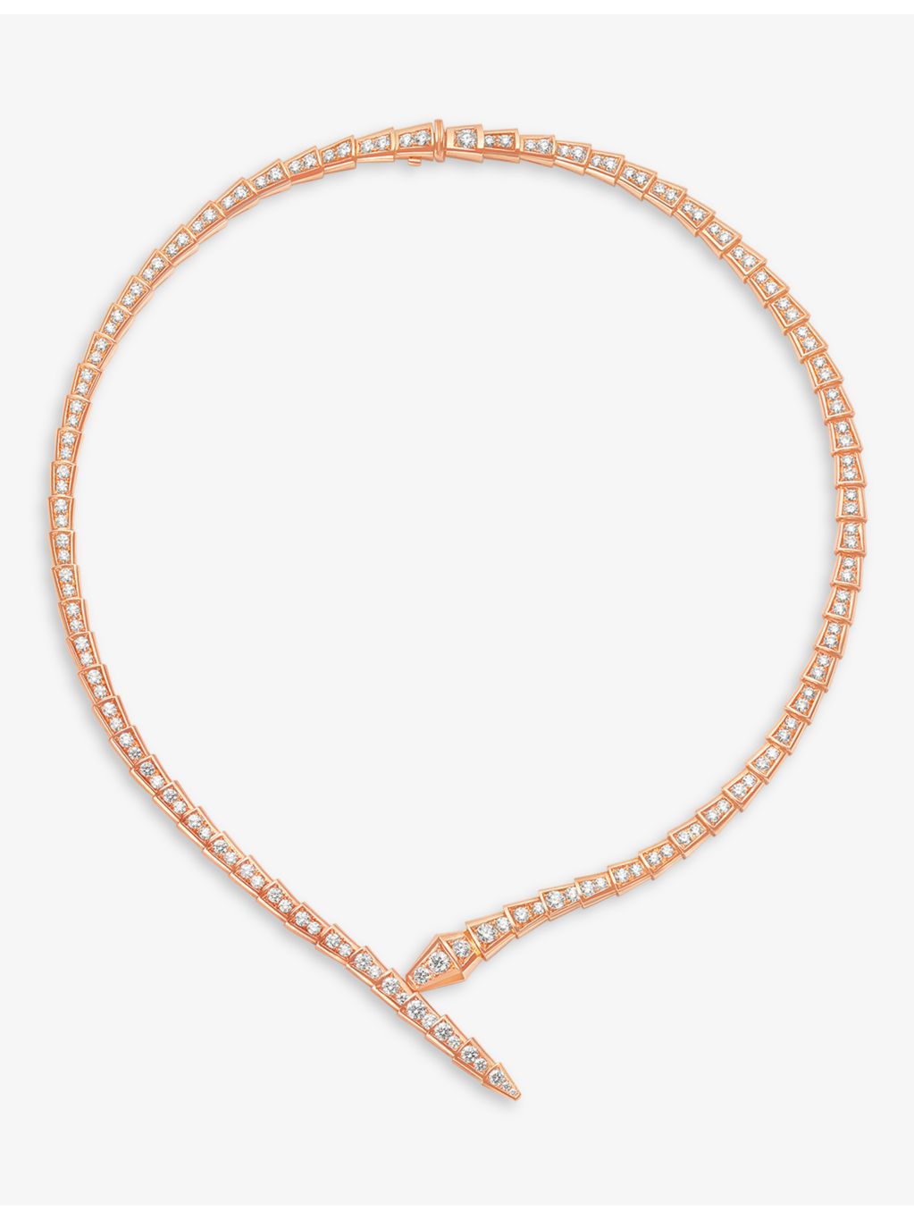 Bvlgari Serpenti Viper rose gold diamond necklace 5.26ct, UK version
