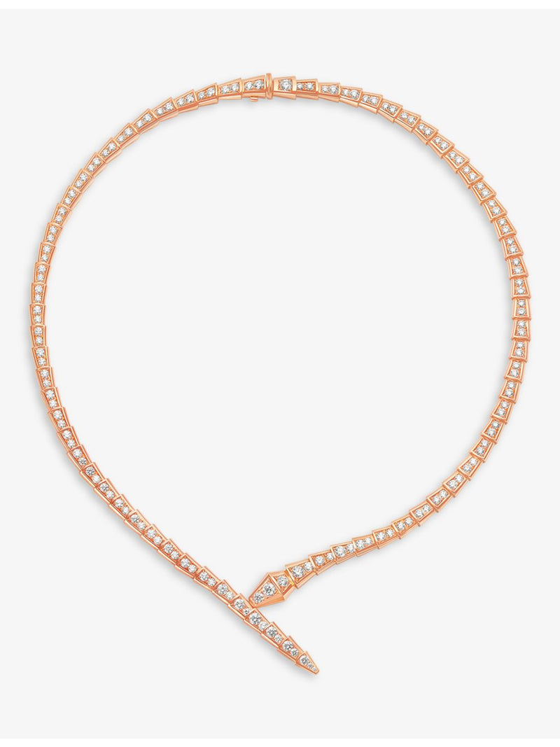 Bvlgari Serpenti Viper rose gold diamond necklace 5.26ct, UK version