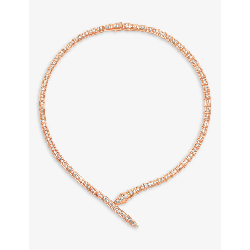 Serpenti Viper 18ct rose-gold and 5.26ct diamond necklace - S