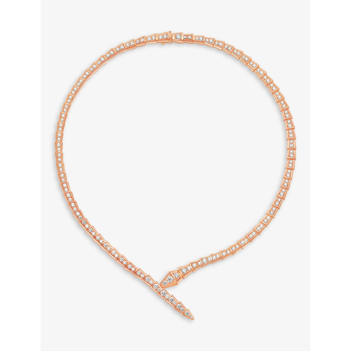 Serpenti Viper 18ct rose-gold and 5.26ct diamond necklace - S