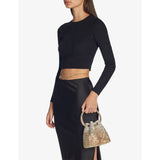 Jimmy Choo Bon Bon satin top-handle bag with crystals (British brand)