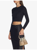 Jimmy Choo Bon Bon satin top-handle bag with crystals (British brand)
