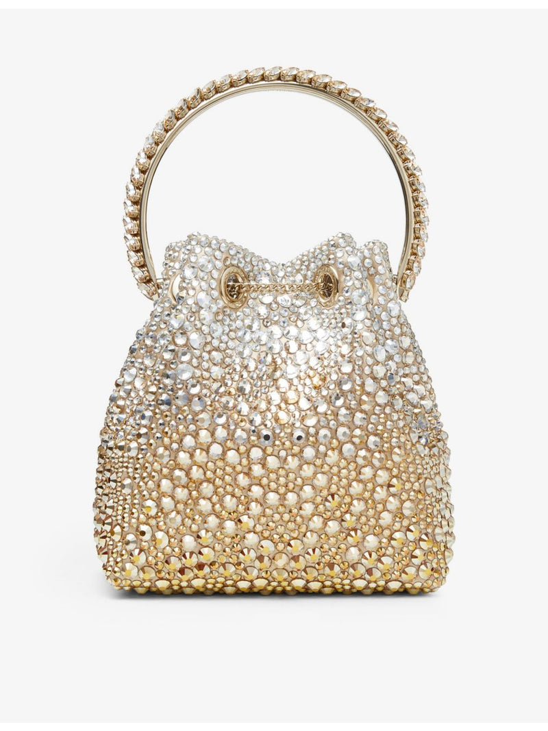 Jimmy Choo Bon Bon satin top-handle bag with crystals (British brand)