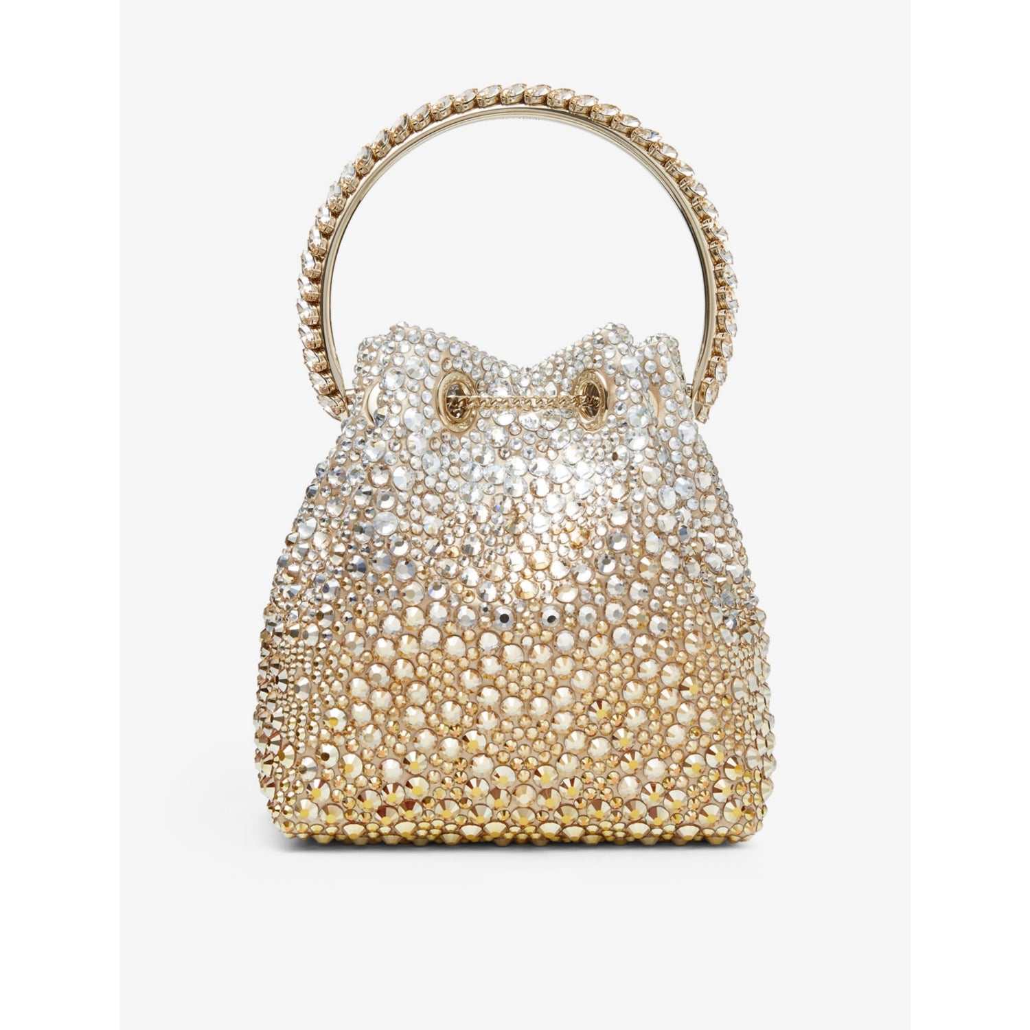 Jimmy Choo Bon Bon satin top-handle bag with crystals (British brand)