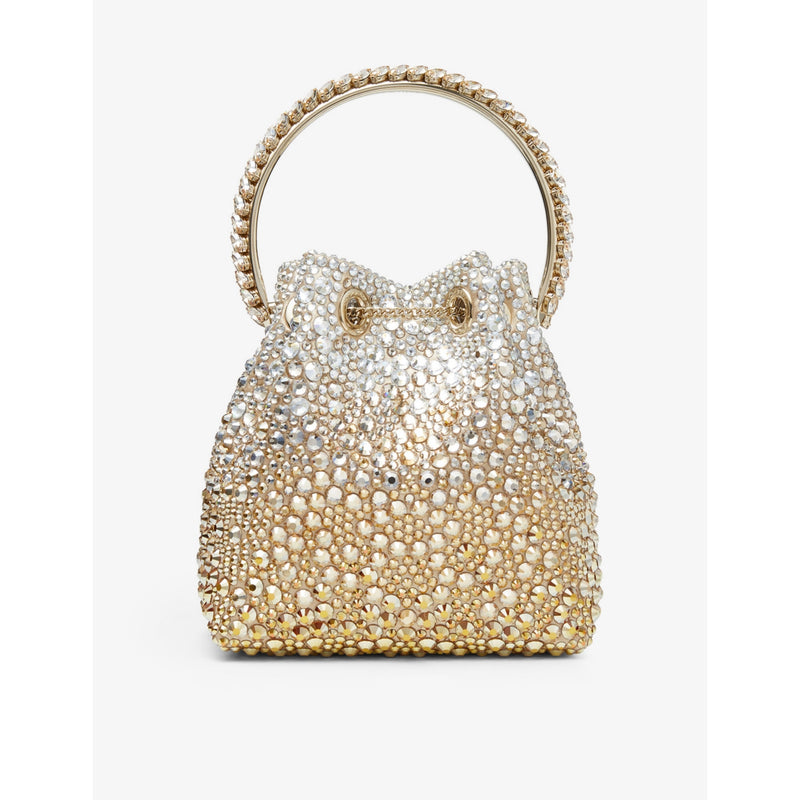 Jimmy Choo Bon Bon satin top-handle bag with crystals (British brand)