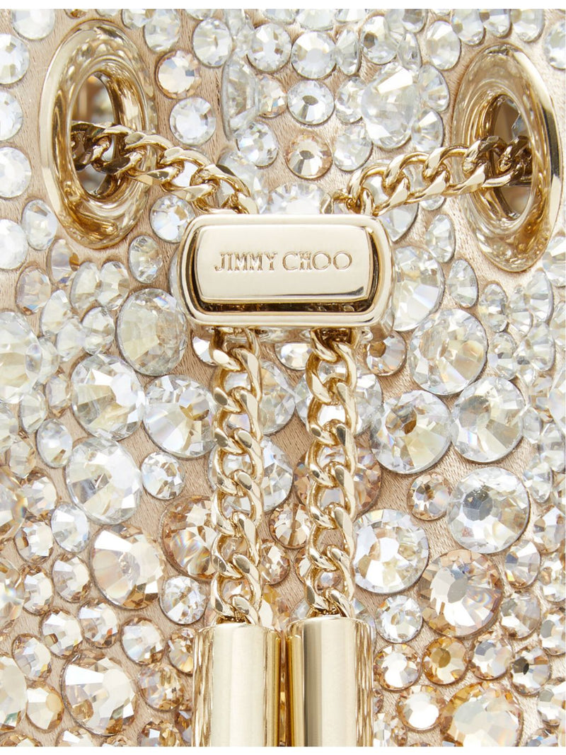 Jimmy Choo Bon Bon satin top-handle bag with crystals (British brand)
