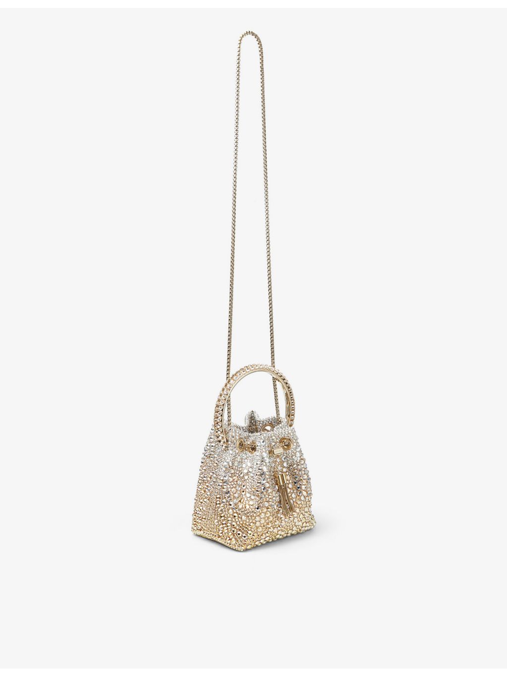Jimmy Choo Bon Bon satin top-handle bag with crystals (British brand)