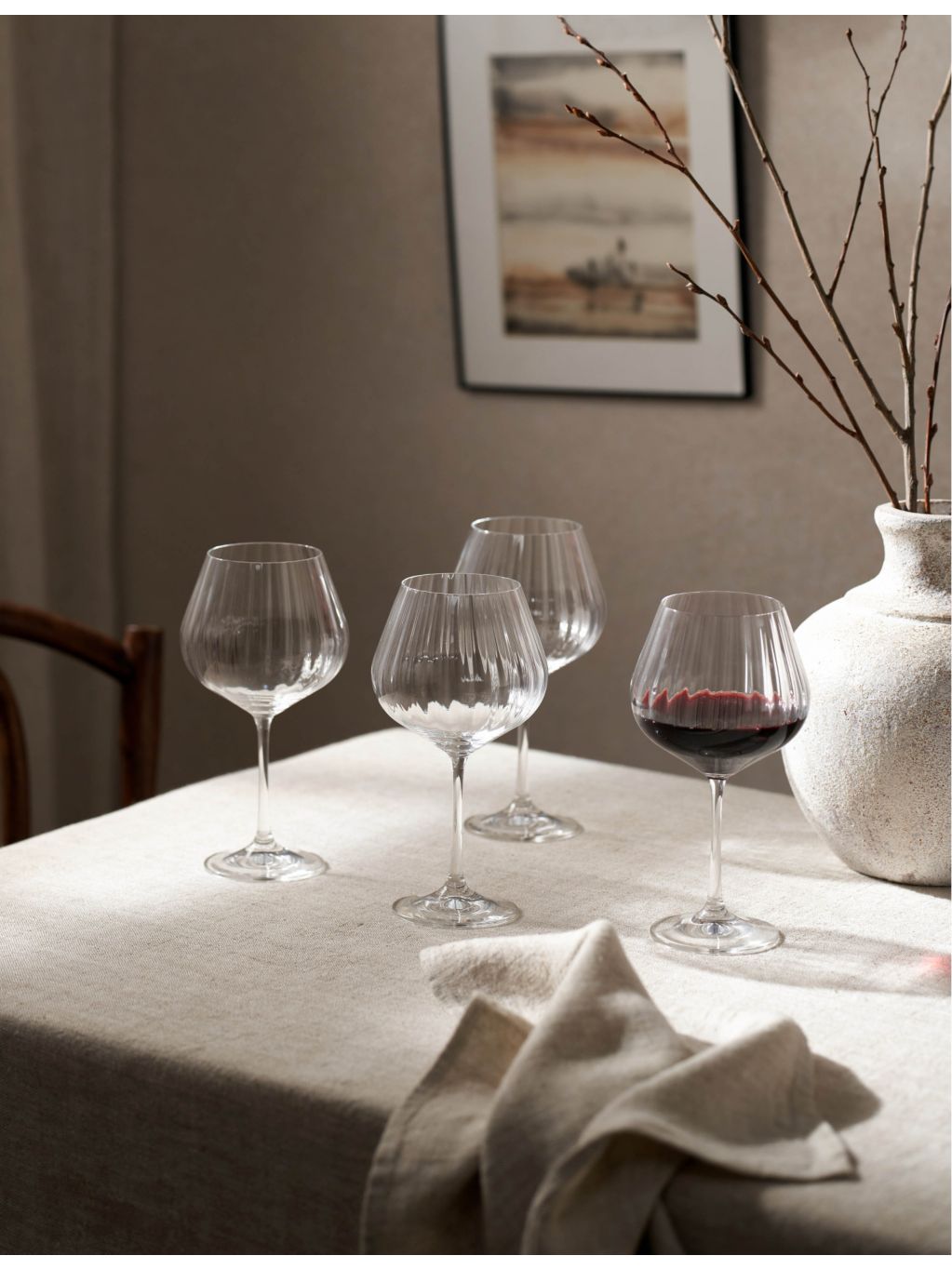 The White Company Skye Optic balloon-shape glasses set of four (British brand)