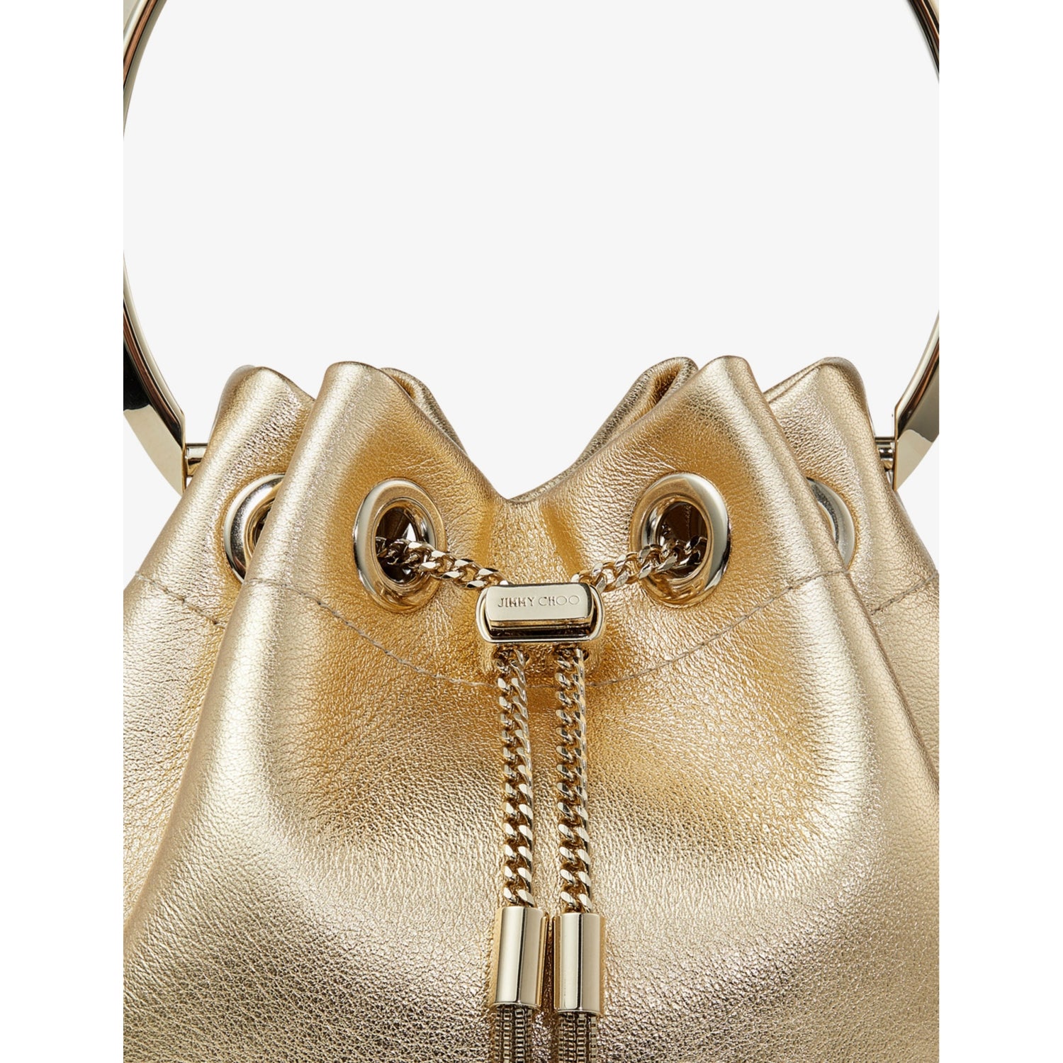 Jimmy Choo Bon Bon metallic-leather top-handle bag, imported from the UK