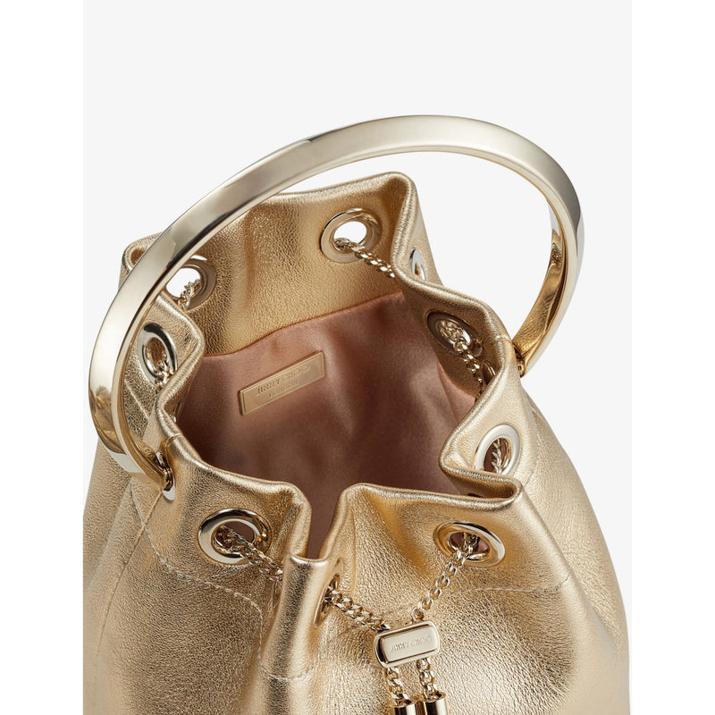 Jimmy Choo Bon Bon metallic-leather top-handle bag, imported from the UK