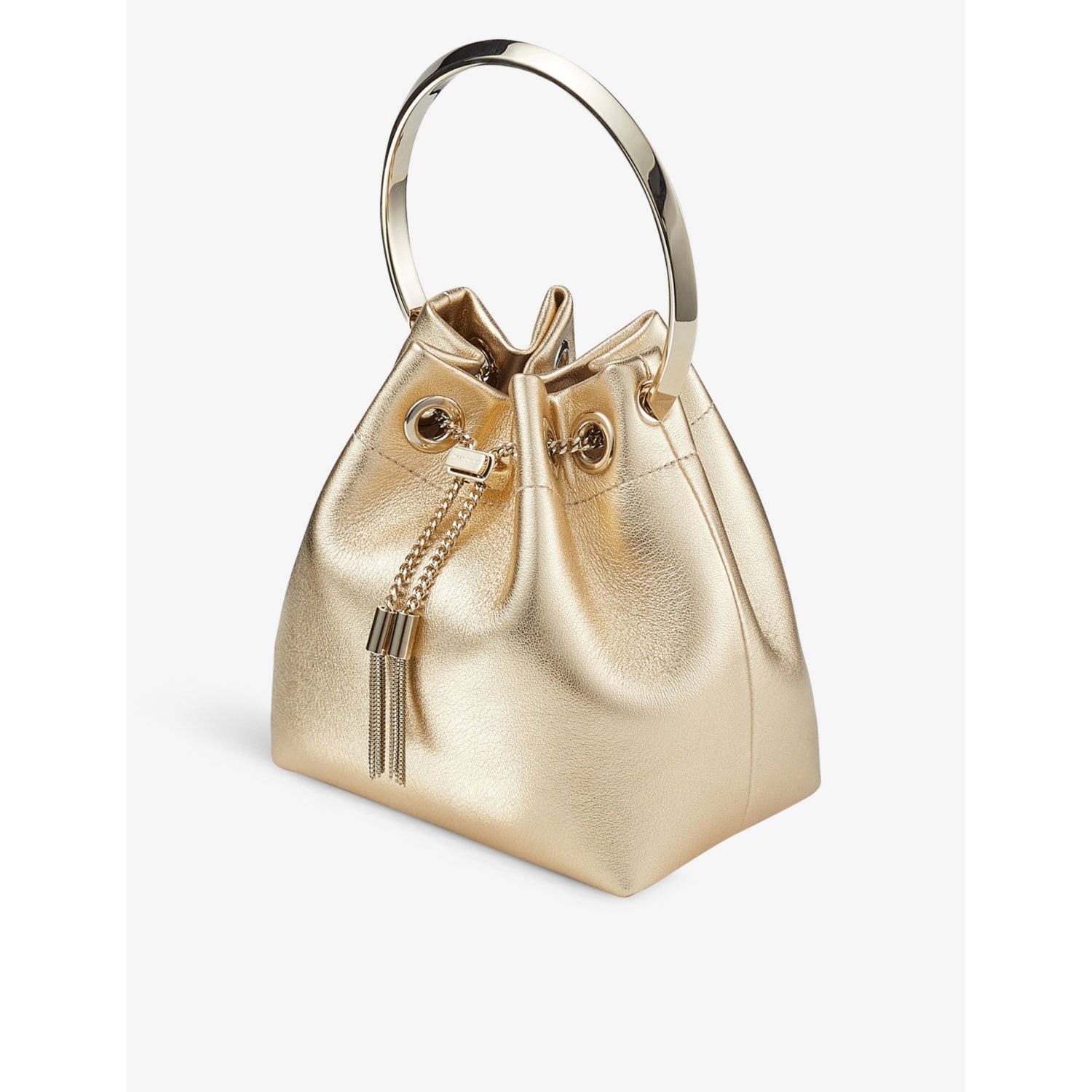 Jimmy Choo Bon Bon metallic-leather top-handle bag, imported from the UK
