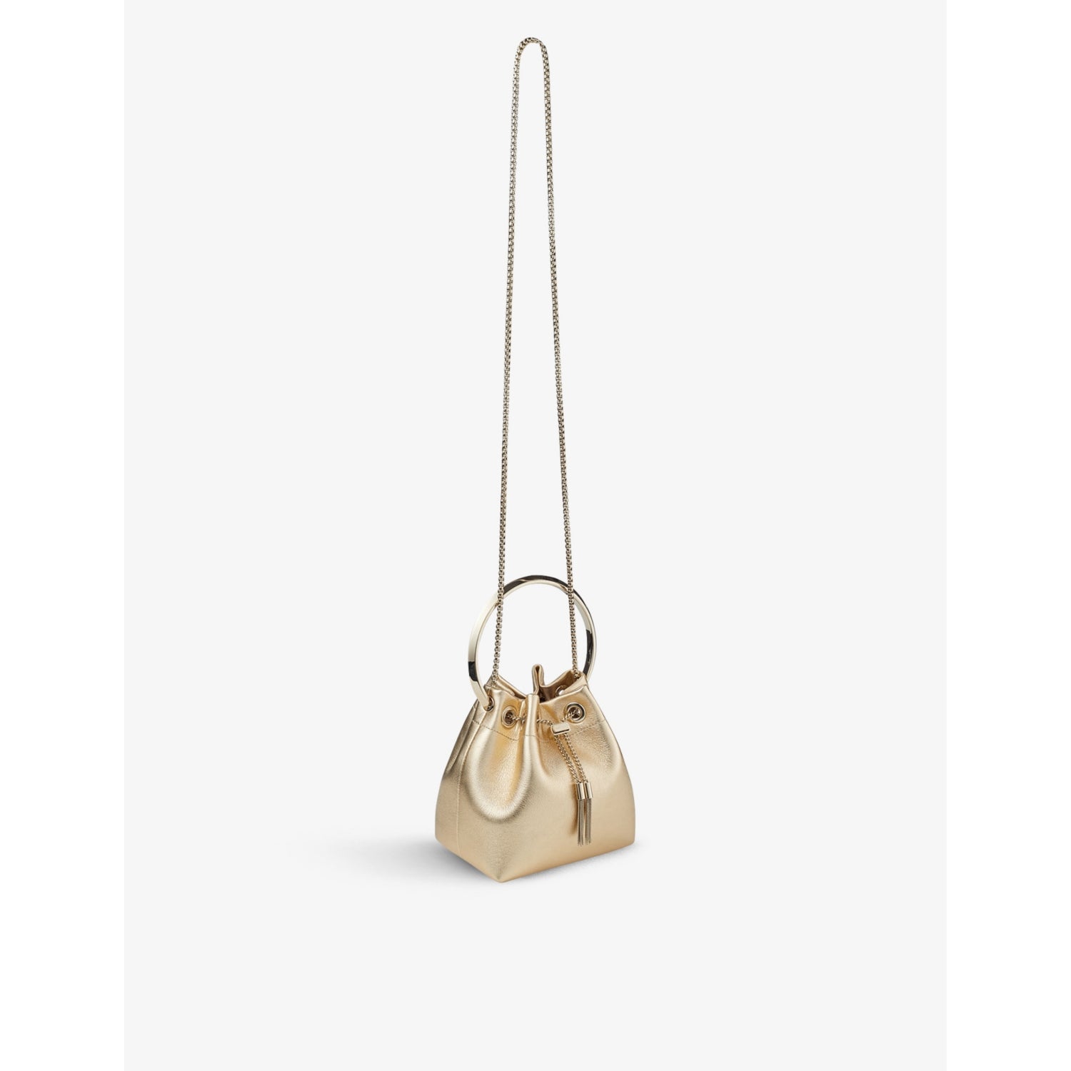 Jimmy Choo Bon Bon metallic-leather top-handle bag, imported from the UK
