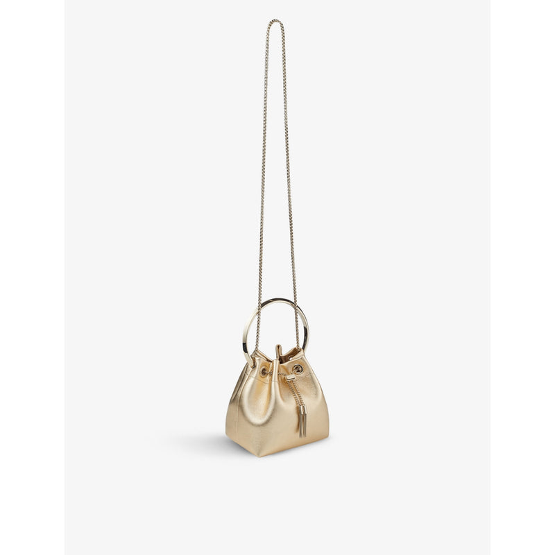 Jimmy Choo Bon Bon metallic-leather top-handle bag, imported from the UK