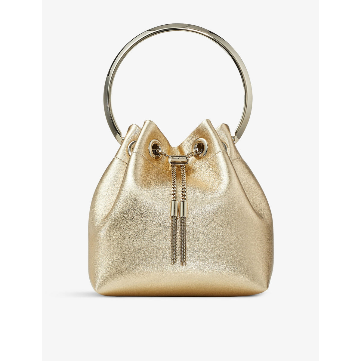 Jimmy Choo Bon Bon metallic-leather top-handle bag, imported from the UK