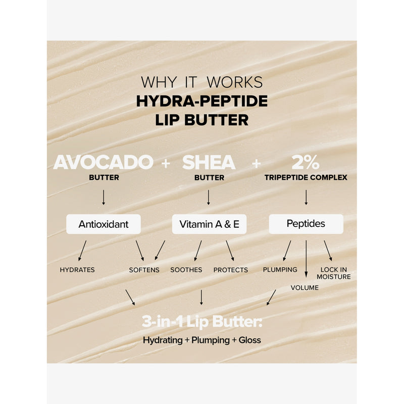 Nudestix Hydra-Peptide lip butter shea and avocado 10ml, imported from the UK