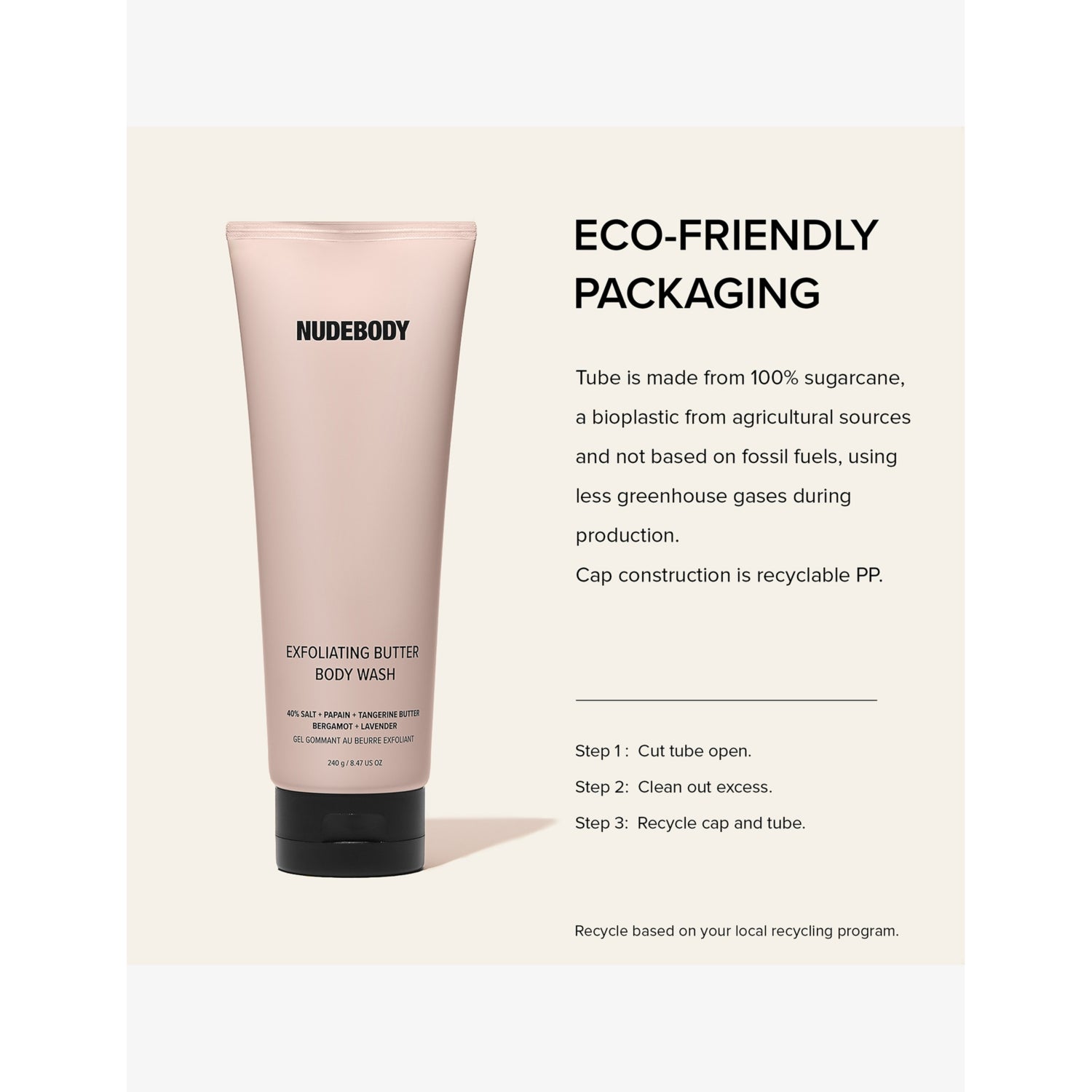 NUDESTIX Exfoliating Butter body wash 240g, imported from the UK