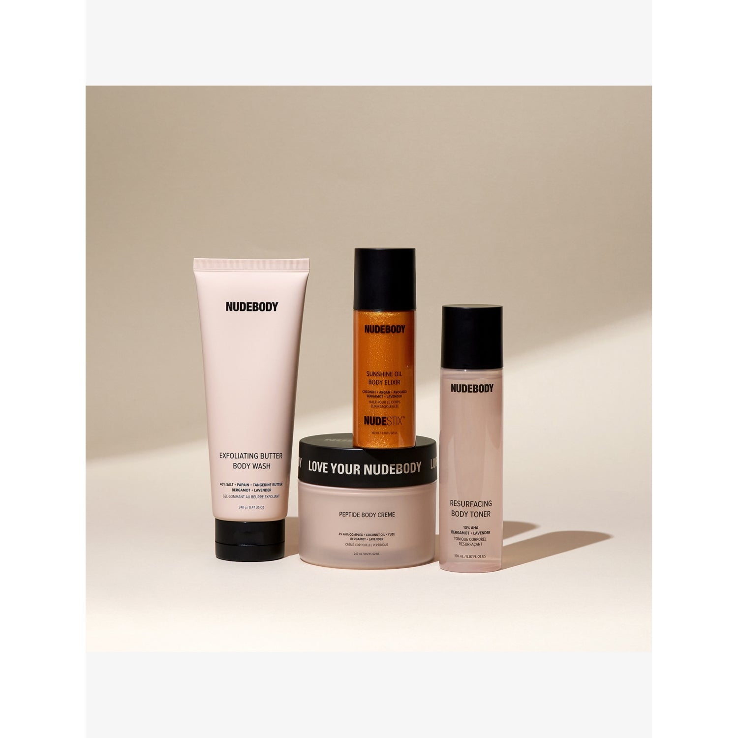 NUDESTIX Exfoliating Butter body wash 240g, imported from the UK