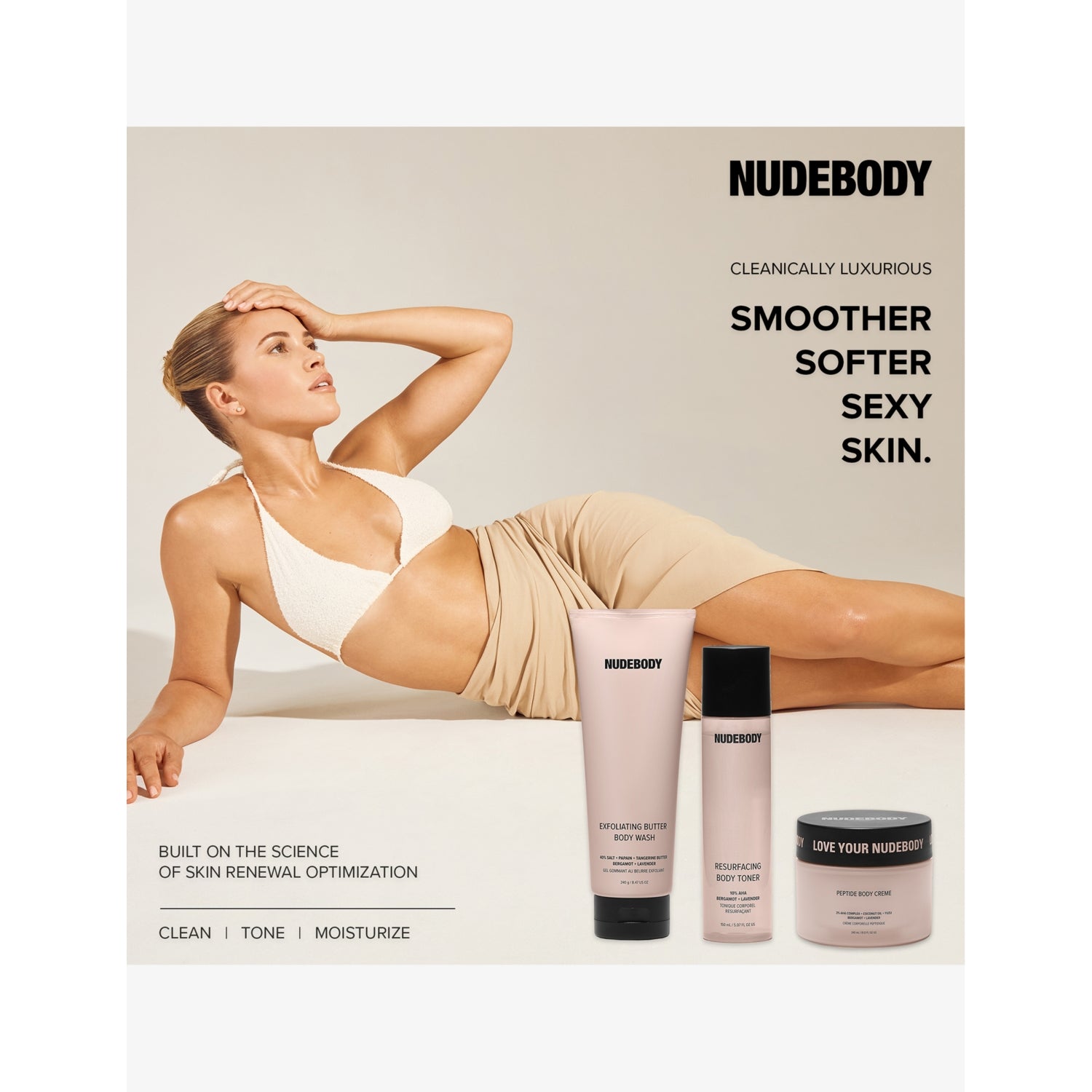 NUDESTIX Exfoliating Butter body wash 240g, imported from the UK