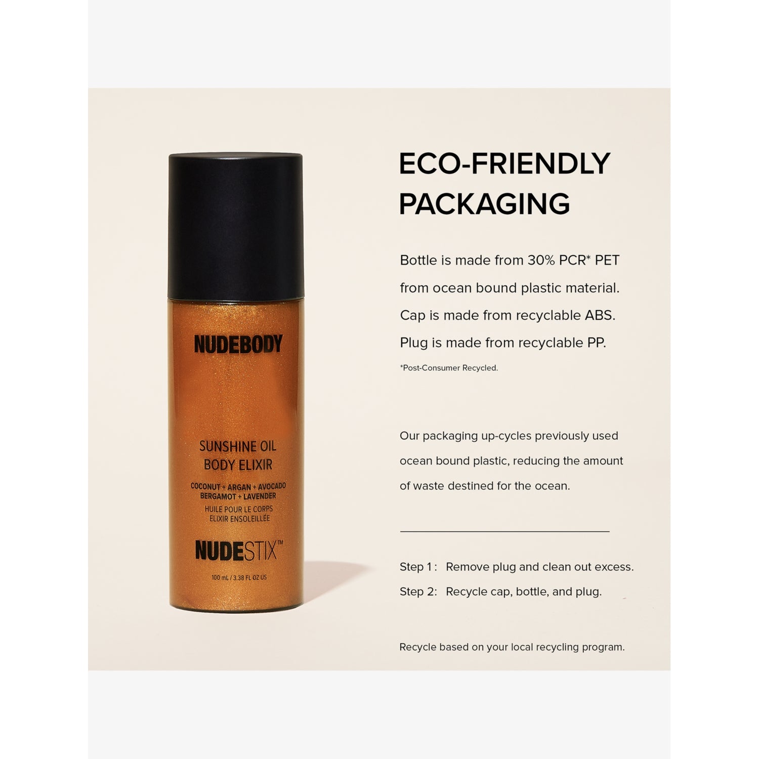 NUDESTIX Sunshine Oil body elixir 100ml, UK version