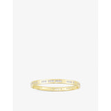 Bonheur Morse Code 18ct yellow gold-plated metal alloy and zirconia bangle - S