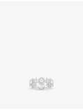 APM Monaco sterling silver pavé zirconia ring (British brand)