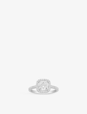 APM Monaco Square Sterling Silver Pavé Cubic Zirconia Ring