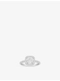 APM Monaco square sterling-silver ring with cubic zirconia stones - British product