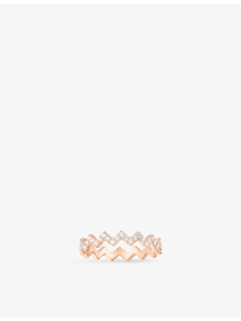 APM Monaco rose alloy cubic zirconia ring, UK version