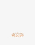 Up and Down rose-alloy and cubic-zirconia ring - M