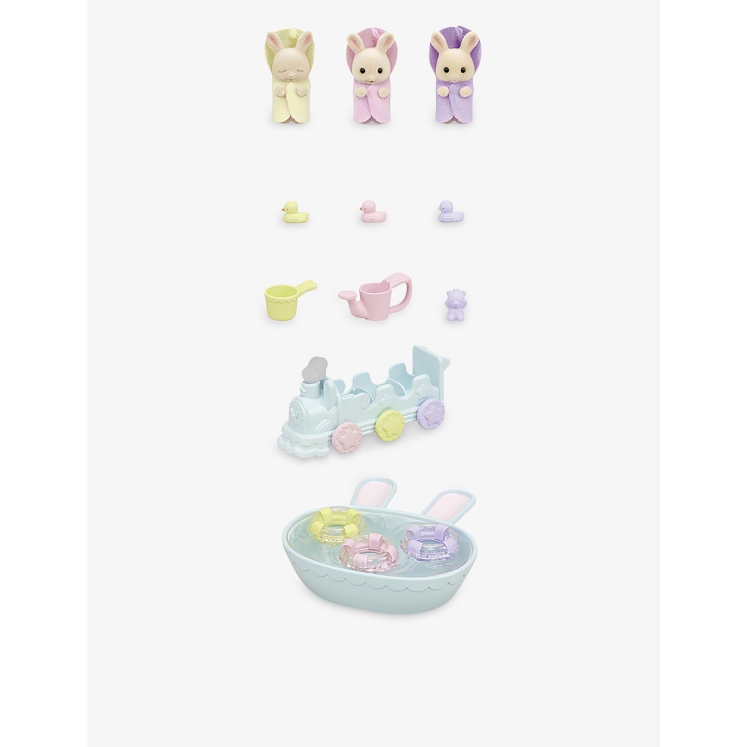 Sylvanian Families milk rabbit triplets bathtime playset 20cm (British brand)