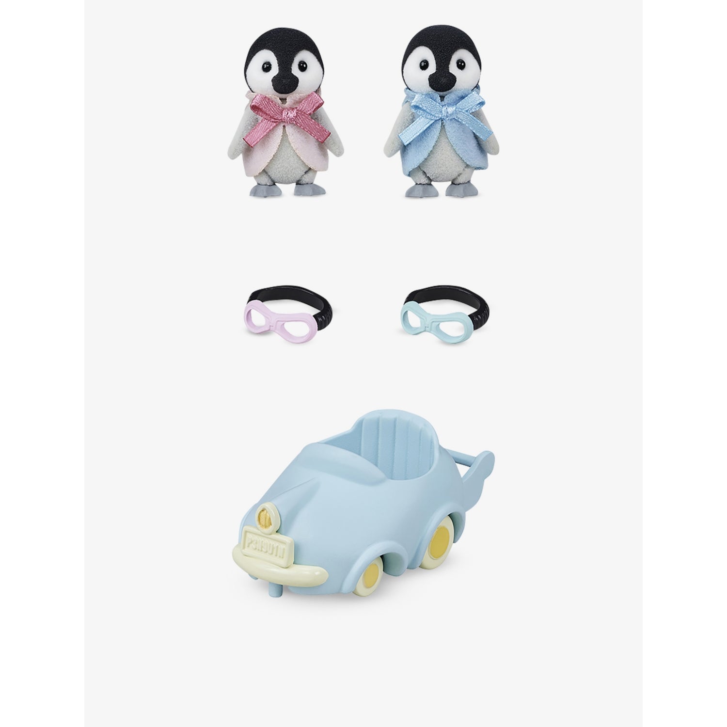 Sylvanian Families penguin baby playset with goggles and pushcart - British product