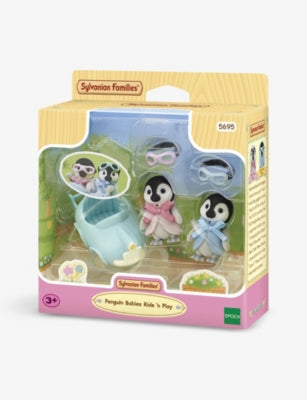 Sylvanian Families penguin baby playset with goggles and pushcart - British product