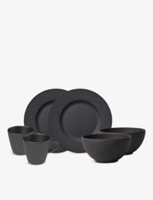 Villeroy & Boch Manufacture Rock porcelain breakfast set of six - British product