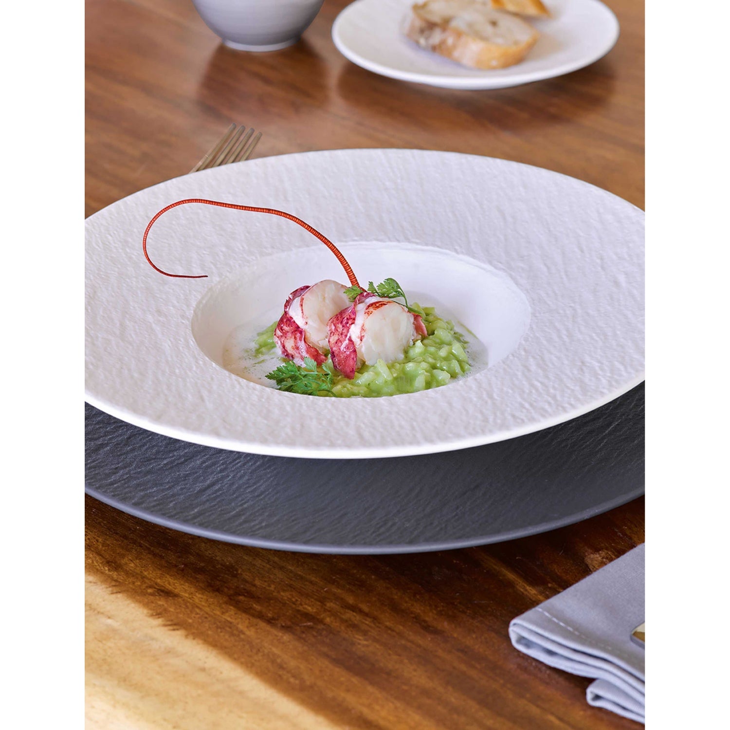 Villeroy & Boch Rock Blanc porcelain plates set of six, UK version
