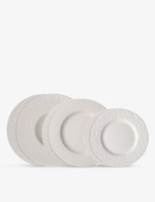 Villeroy & Boch Rock Blanc porcelain plates set of six, UK version