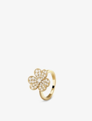 Van Cleef & Arpels Frivole Single Small Motif 18ct Yellow Gold and Diamond Ring