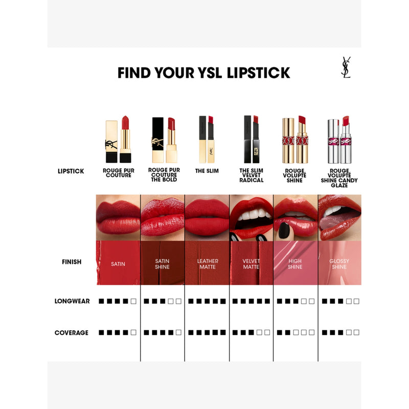 YSL Rouge Pur Couture refillable lipstick 3.8ml, imported from the UK