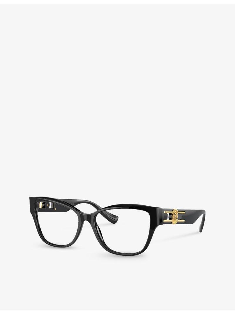 Versace square-frame plastic glasses VE3347, imported from the UK