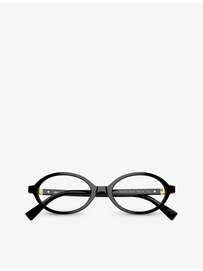Miu Miu oval acetate eyeglasses MU 01XV clear lenses (British brand)