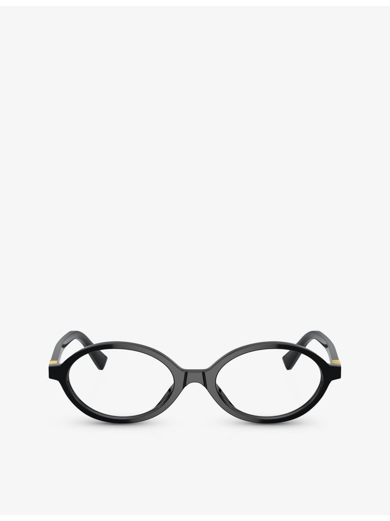 Miu Miu oval acetate eyeglasses MU 01XV clear lenses (British brand)