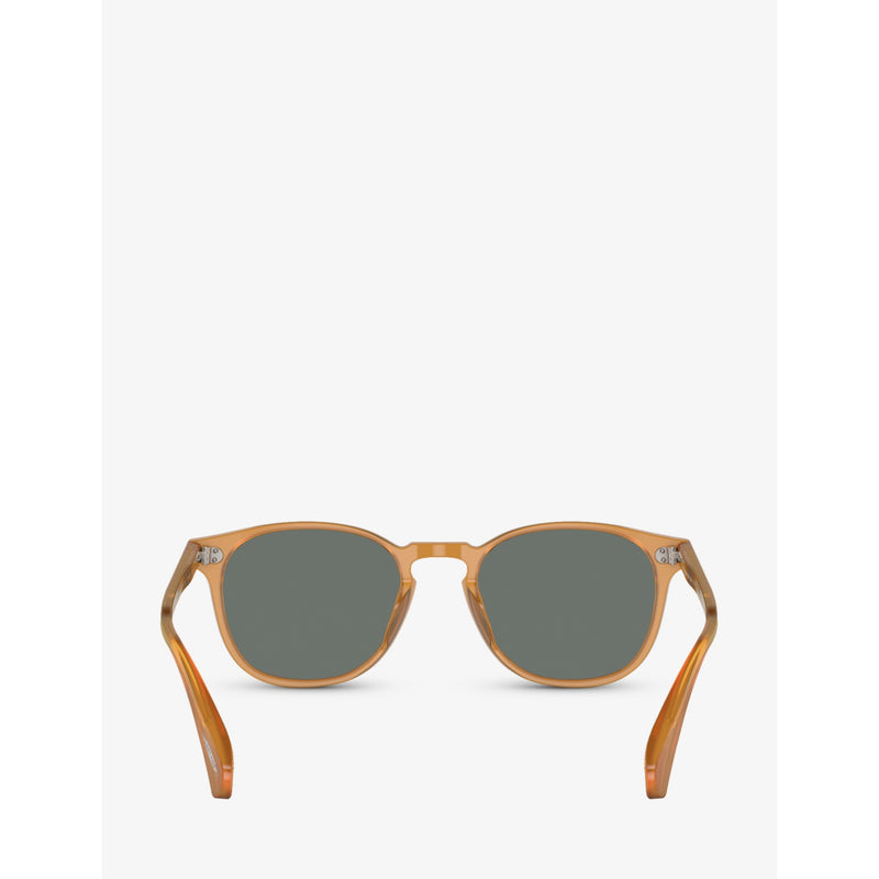 Oliver Peoples Finley rectangular-frame acetate sunglasses, imported from the UK