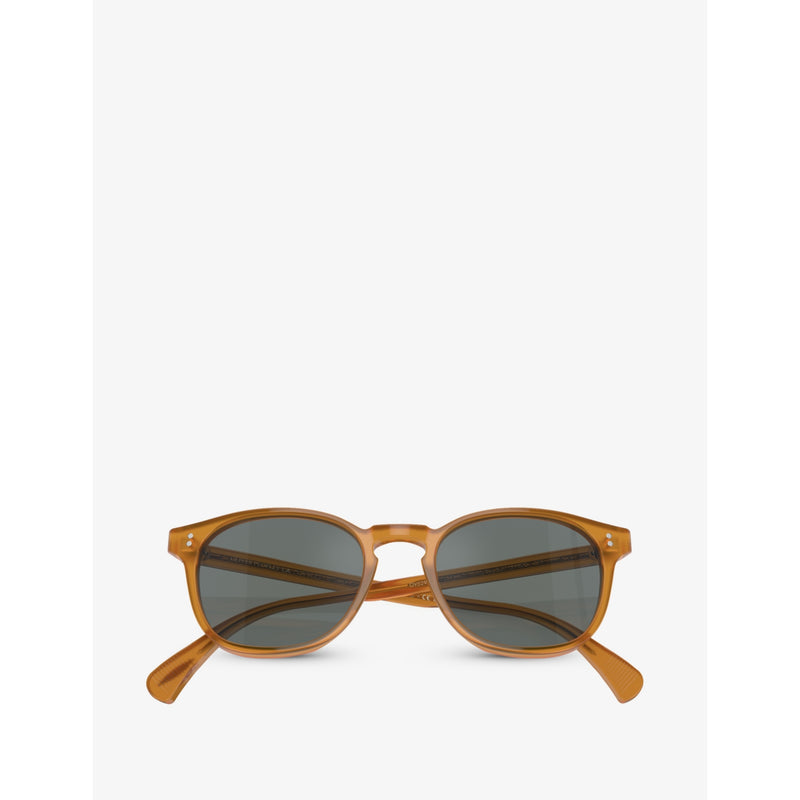 Oliver Peoples Finley rectangular-frame acetate sunglasses, imported from the UK